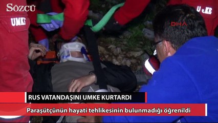 Paraşütle ormanlık alana düşen Rus vatandaşı UMKE kurtardı