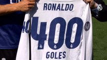 Ronaldo gets 400 goal shirt from Real