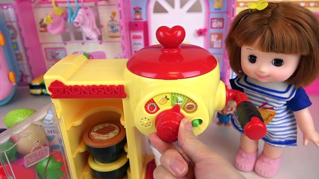 Fruit juice shake surprise eggs and Kinder joy with Baby doll toys play