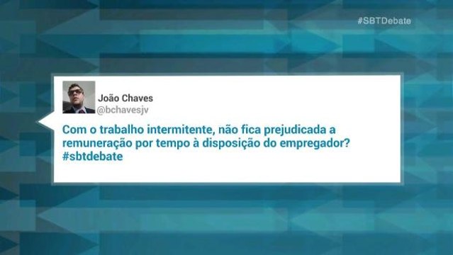 Trabalho intermitente foi um dos temas discutidos no debate do SBT