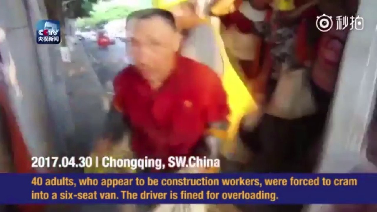 Forty man crammed into six-seater van