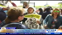 Ciudadanos realizan “cacerolazo” para rechazar el regreso del presidente Donald Trump a Nueva York