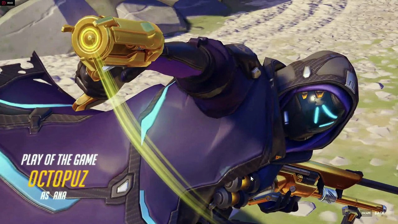 Overwatch: Ana POTG + Widow rage quit after I pulled this off in ranked today.