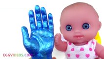 Learning Colors Video for Children Painted Hands Baby Doll Duck Finger Family Song Nursery Rhymes-