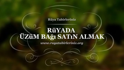 Rüyada Üzüm Bağı Satın Almak