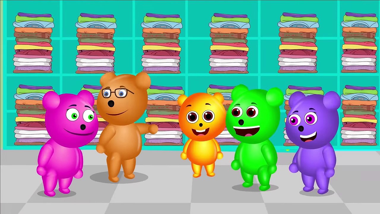 Mega gummy bear crying got stuck finger family collection in washing machine & vacuum cleaner