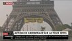 Greenpeace déploie une banderole anti-FN sur la Tour Eiffel