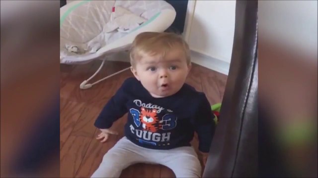 Hey bébé, t'es en train de manger le jouet de chien.... ahaha la réaction hilarante