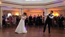 bride and groom in wonderful dancing without shoes