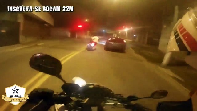 Motorcycle Police chases helmet cam Brazil motor accasd
