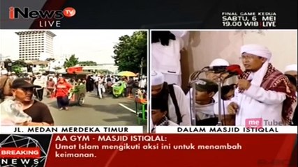 Kondisi Terkini: Aa Gym Berikan Tausiah Didepan Peserta Aksi 55