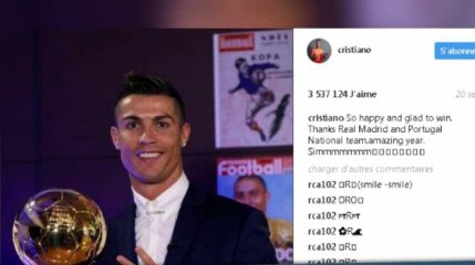 Cristiano Ronaldo atteint 100 millions d'abonnés sur Instagram, le top 7 de ses publications (vidéo)