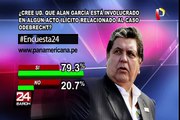 Encuesta 24: 79.3% cree que Alan García está involucrado en actos ilícitos
