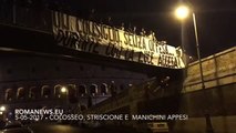 STRISCIONE E MANICHINI AL COLOSSEO CONTRO LA ROMA