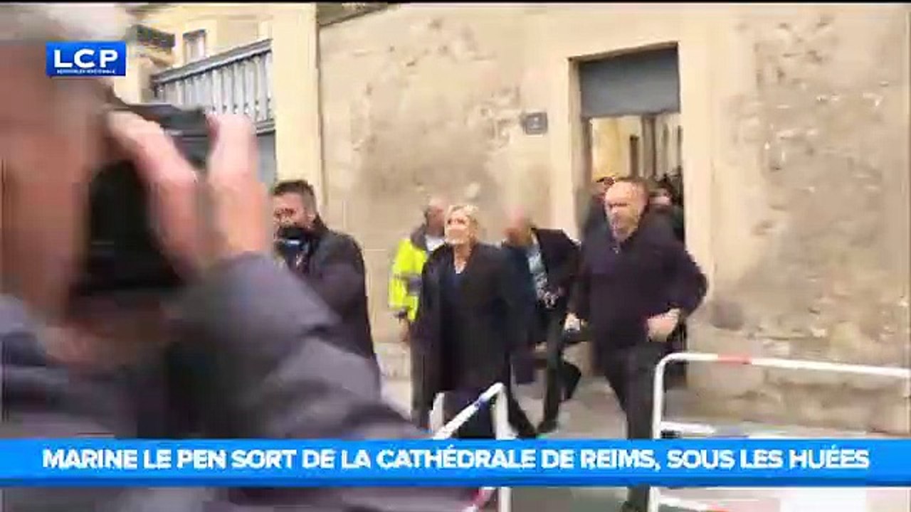 Marine Le Pen chahutée lors d'une visite surprise à Reims