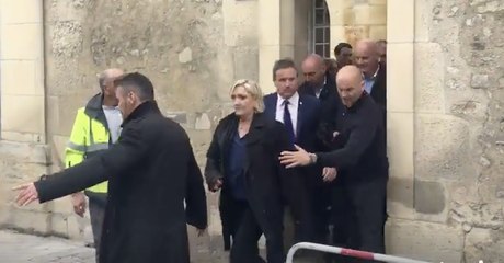 Marine Le Pen Booed as She Is Forced to Leave Reims Cathedral by Side Door