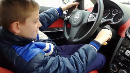 Dad teaches his son how to drive. Kid almost parked inside his home