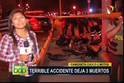 Barranco: accidente deja tres muertos en la Costa Verde