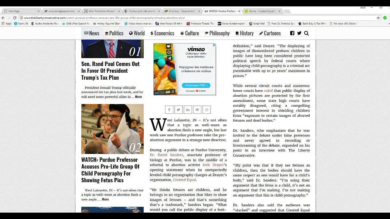 Nutcase professor calls images of aborted babies 'child pornography'