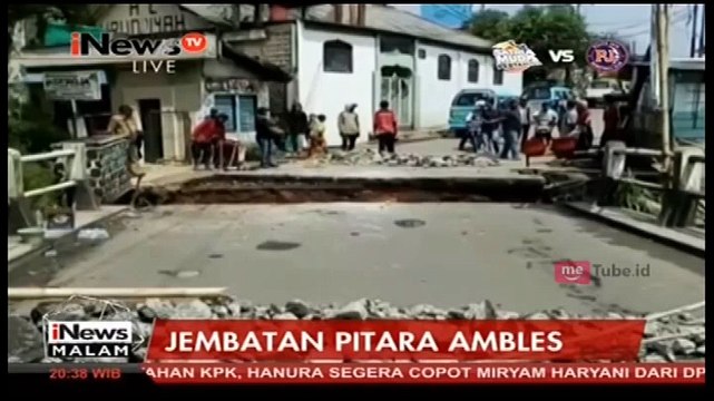 Jembatan Pitara Ambles, Kendaraan Tak Bisa Melintas