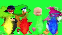 Colors for Children to Learn with Wrong Heads Miraculous Dreamcast Trolls Bad Baby _ Finger Family☑️