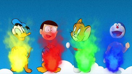 Colors for Children to Learn with Wrong Heads donald duck, Doremon, Bad Baby  Finger Family Nursery