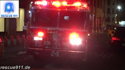 FDNY - Ladder 24 + Engine 1 (very quick response)
