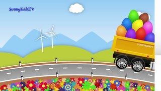 Trucks cartoon for children Learn fruits Surprise eggs Compilation videos for kids