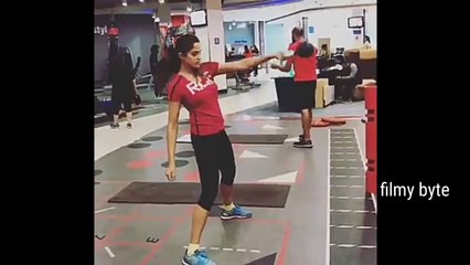 Actress Asmitha Hot Gym Work Out
