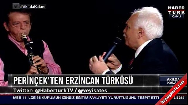 Doğu Perinçek türkü söylerken Haberturk TV yayını kesti