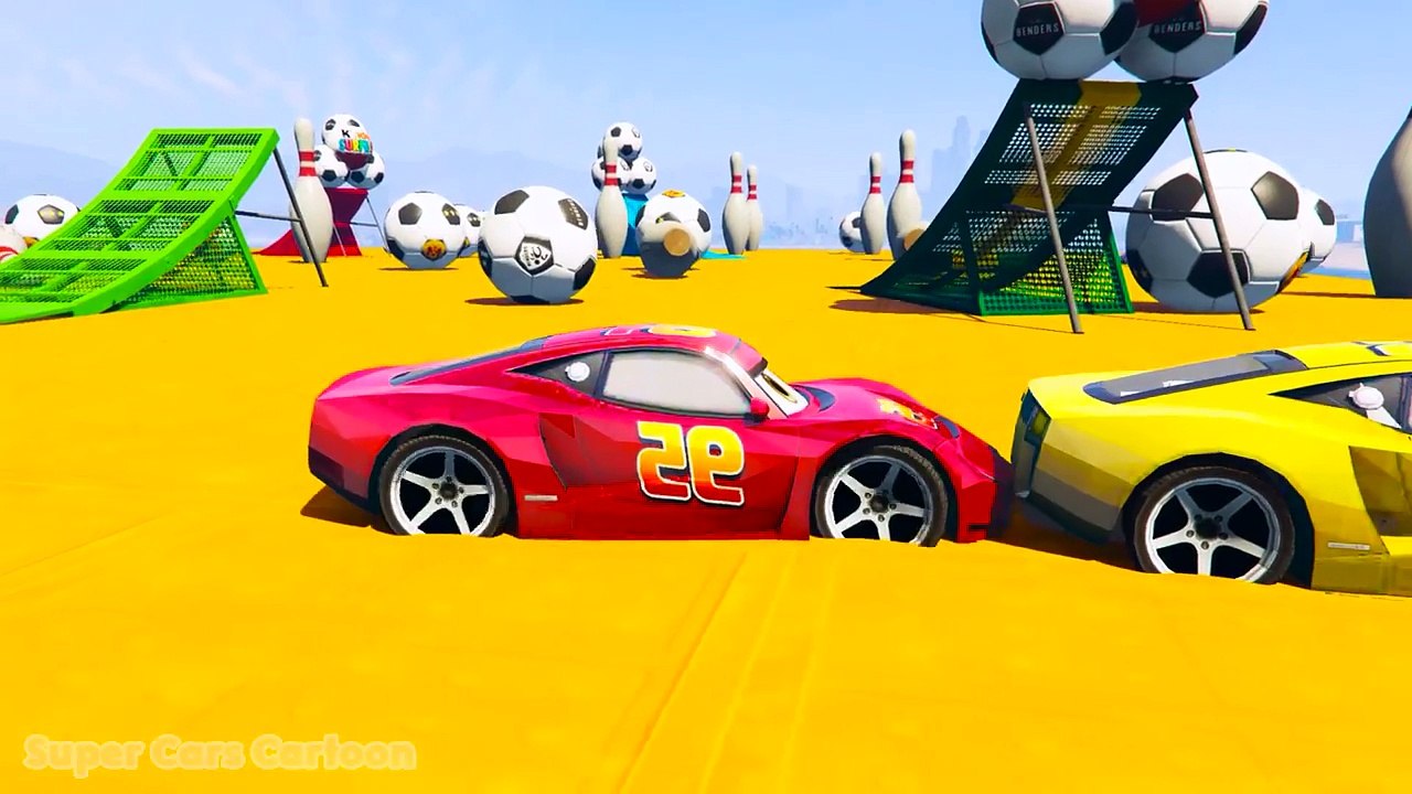 COLOR MCQUEEN CARS w/ Spiderman vs Venom, and Joker! Funny Cartoon for kids!