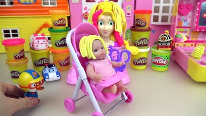 Baby doll hair shop toys and Play Doh princess hair play