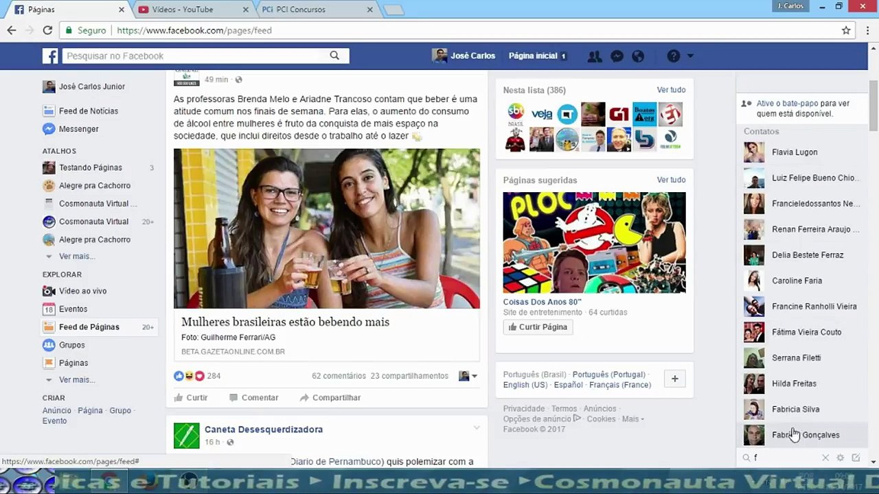 Barra Lateral do Facebook