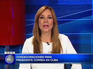 Presidente Correa recibió condecoraciones en su visita diplomática a Cuba