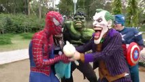 (2)_Joker Drop Baby Elsa into Lake!!! Superheroes Fun Spiderman Frozen Hulk Venom Children Action Movies