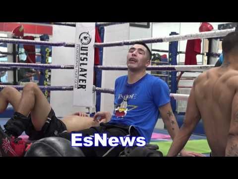 EPIC Brandon Rios Clowning How Many Rings Have You Seen Collapse In Sparring EsNews Boxing