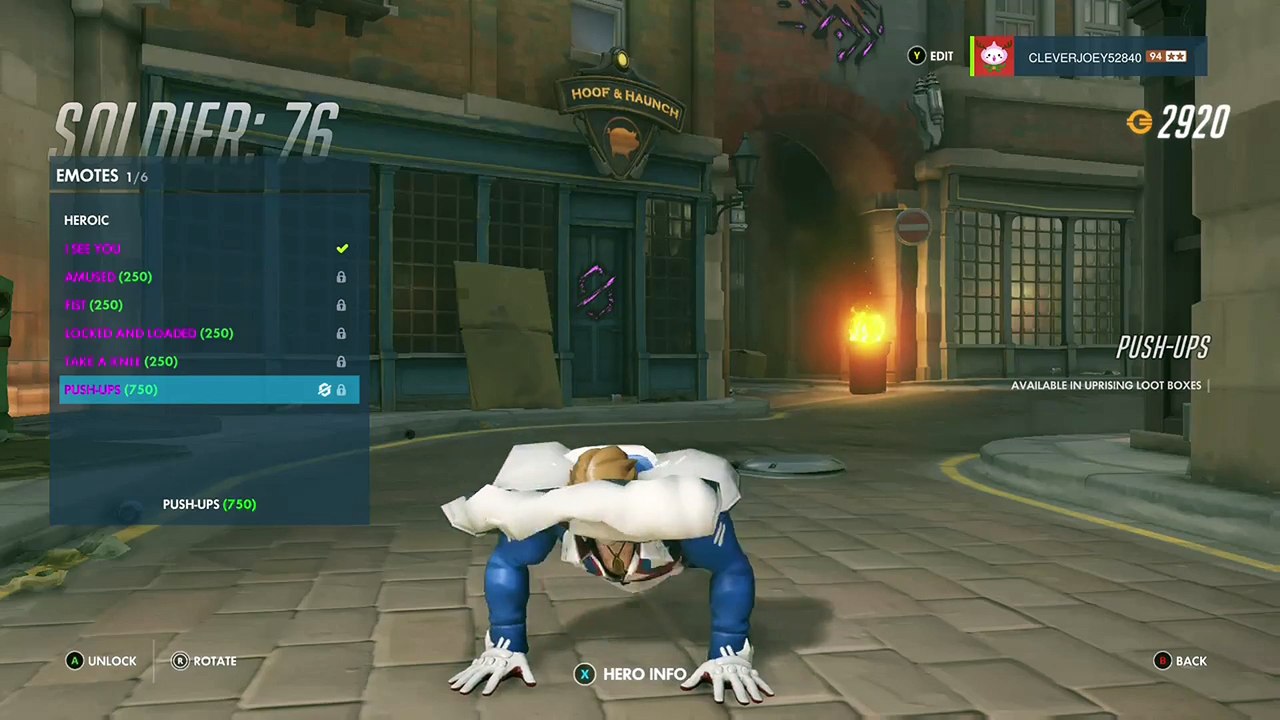 Overwatch: [Bug] Soliders new 'Pushup' Emote does not support his Daredevil 76 skin GIF