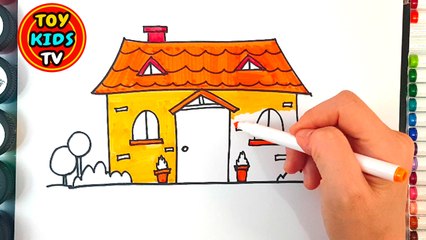 How to draw a Pretty House | Painting for kids
