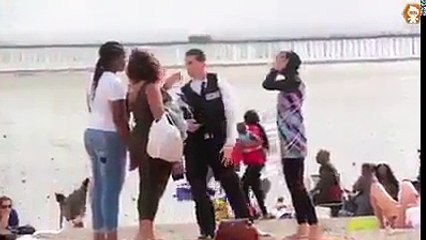 In England: A Police Man Try To Takeoff Diffidence Of Muslim Women And Then What Happened Watch The Video