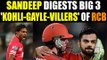 IPL 10: Sandeep Sharma 1st to clinch Virat, Gayle & de Villers in same match | Oneindia News