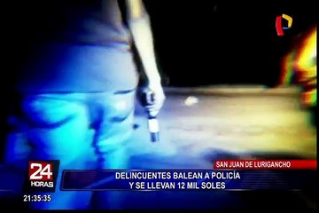 Download Video: SJL: Delincuentes balean a policía y se llevan 12 mil soles