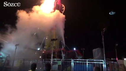 40 kişinin içinde bulunduğu ranger alev aldı