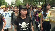 Mexicanas marchan por muerte de joven mujer en la UNAM
