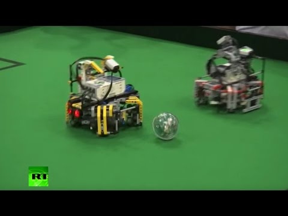 Battle of the machines: Robots compete in football final at World Robotics Olympiad 2016