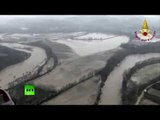 Northern Italy flooded after heavy rains (aerial footage)