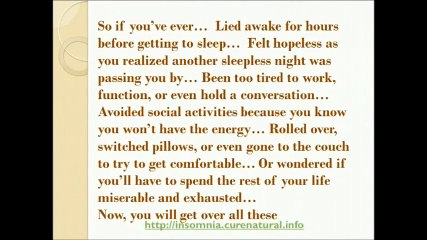 Treatment Options for Insomnia