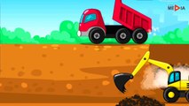 d Dump Truck, Crane and Excavator - Diggers and Builder - Vehicle & Car Cartoons