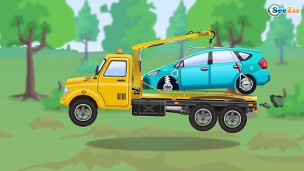 New Kids Car Vs Color Tow Truck Real Trucks For Kids - Children Cartoon - 2D Cars for kids