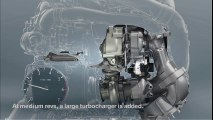 BMW tri-turbo diesel engine animation - M550d xDrive