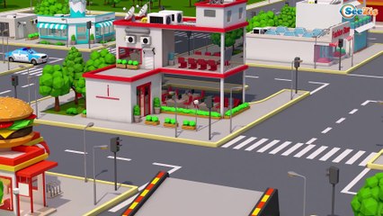 Fun COLOR Police Car and Race Cars! Cartoon for kids and baby Learn colors!